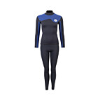 Two Bare Feet Womens Aspect Back Zip 2.5mm Wetsuit Jacket & Pants Set (Black/Blue)