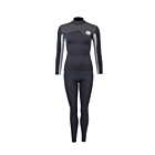 Two Bare Feet Womens Aspect Back Zip 2.5mm Wetsuit Jacket & Pants Set (Black/Grey/Grey)