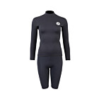 Two Bare Feet Womens Aspect Back Zip 2.5mm Wetsuit Jacket & Shorts Set (Black)
