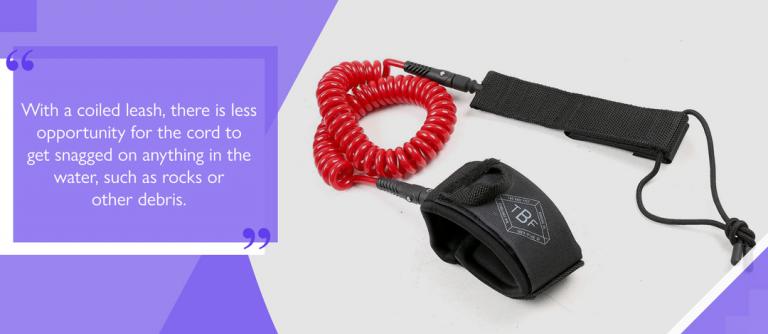 Two Bare Feet coiled SUP leash