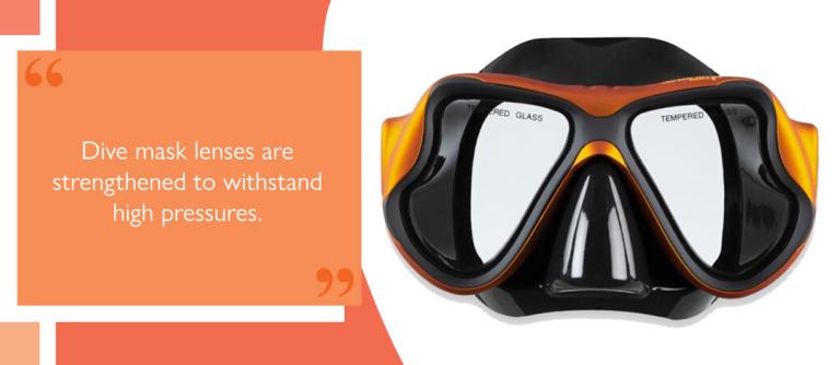 Tempered glass double-lens diving mask