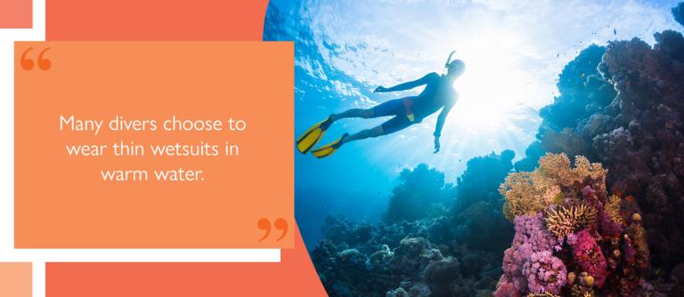 Diver snorkelling in tropical waters