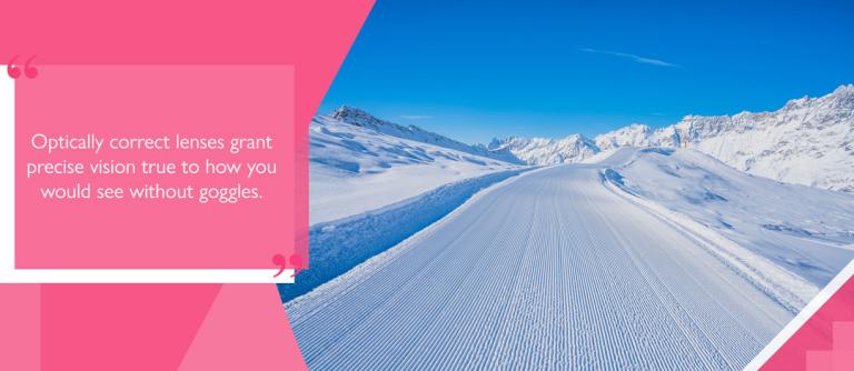 Clear downhill view of a ski run