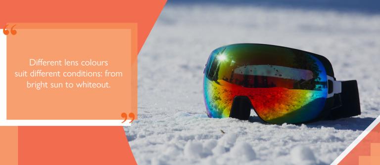 Ski goggles with polarised lenses