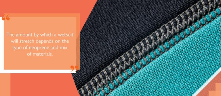 Close up of a seam on a neoprene wetsuit