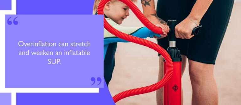 Dual-action manual SUP pump in use