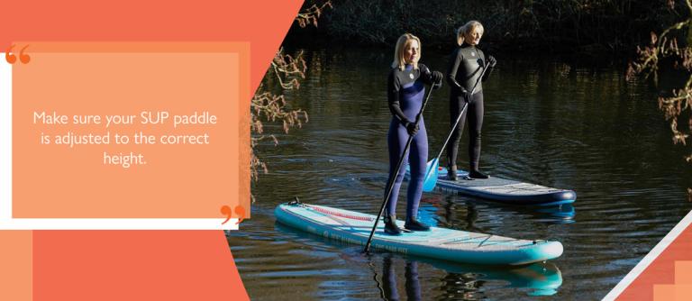 Paddleboarders using height adjustable SUP paddles
