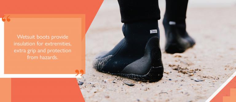 Close up of wetsuit boots