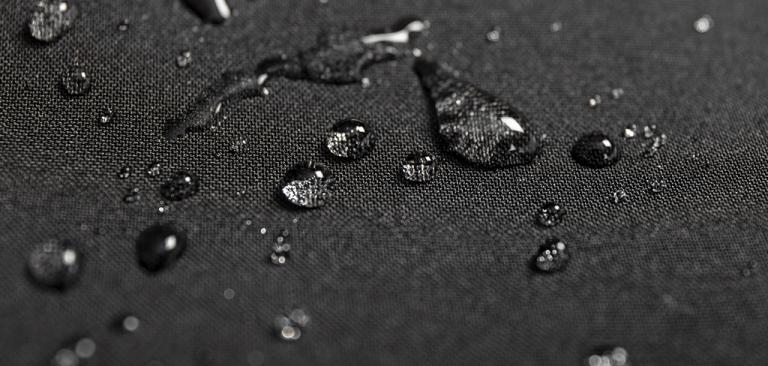 Women's waterproof jacket material close up