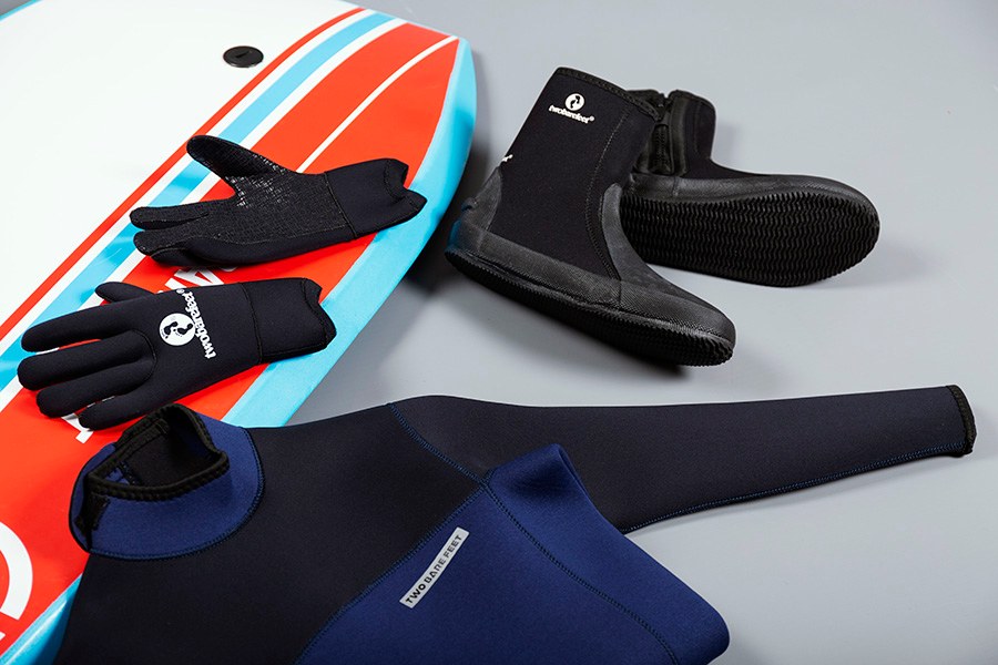 winter wetsuit with boots and gloves