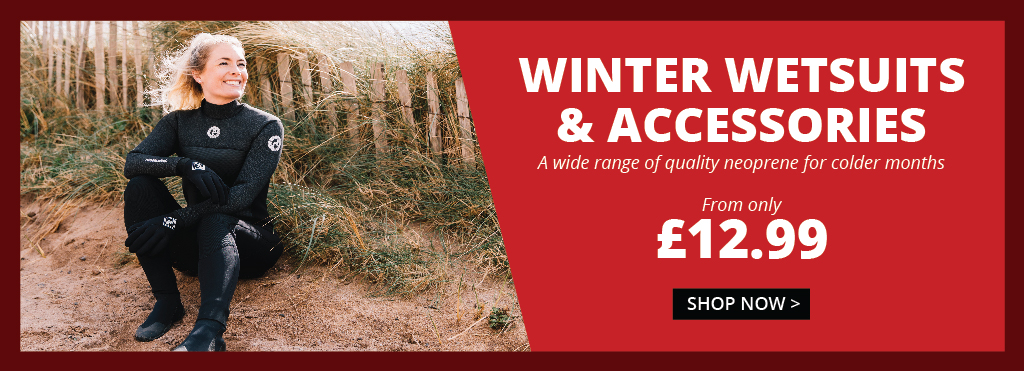 Winter wetsuits and accessories from only £12.99